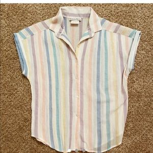 Vintage Pastel Striped Top